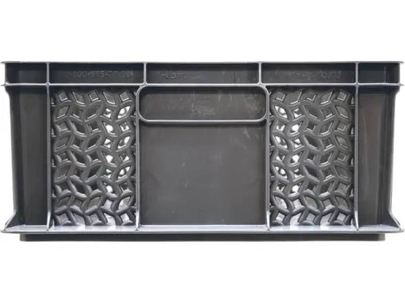 Ящик пластиковый перфорированный, 600×400×180 мм, 35 л, серый [706.02.02 м]